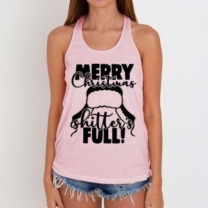 Christmas Movie Shitters Full Funny Women's Knotted Racerback Tank