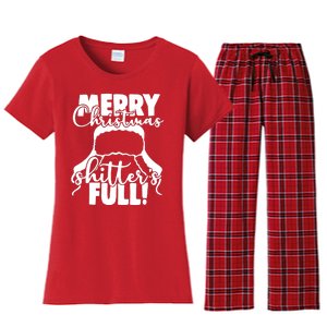 Christmas Movie Shitters Full Funny Women's Flannel Pajama Set