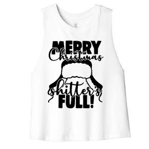 Christmas Movie Shitters Full Funny Women's Racerback Cropped Tank