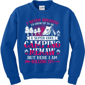 Camping Memaw Supper Cool Memaw Summer Holiday Funny Gift Kids Sweatshirt