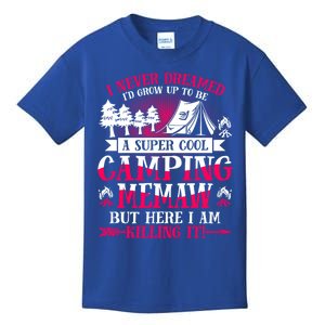 Camping Memaw Supper Cool Memaw Summer Holiday Funny Gift Kids T-Shirt