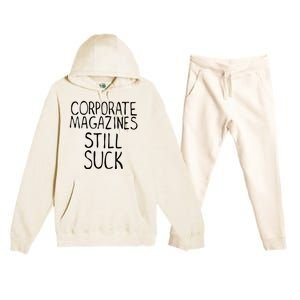 Corporate Magazines Still Suck 90s Grunge Is Dead Music Rock Premium Hooded Sweatsuit Set