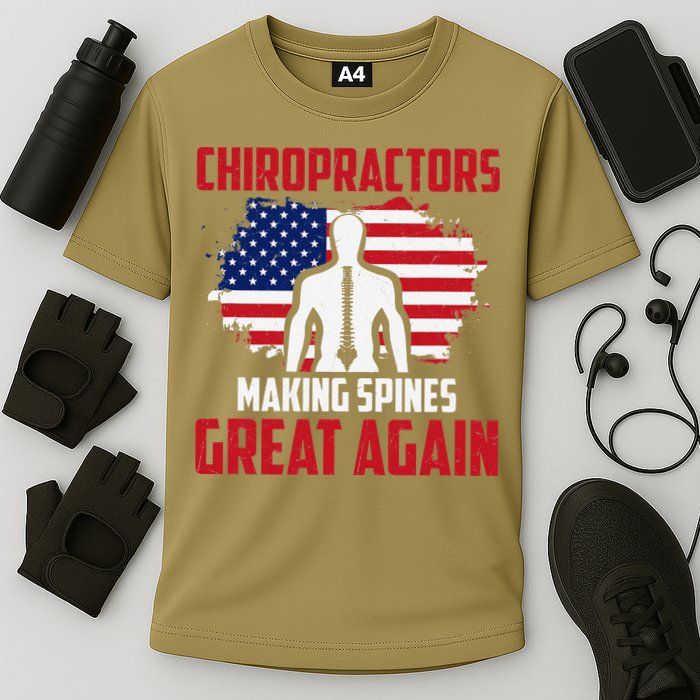 Chiropractors Making Spines Great Physical Therapist Chiro Cooling Performance Crew T-Shirt