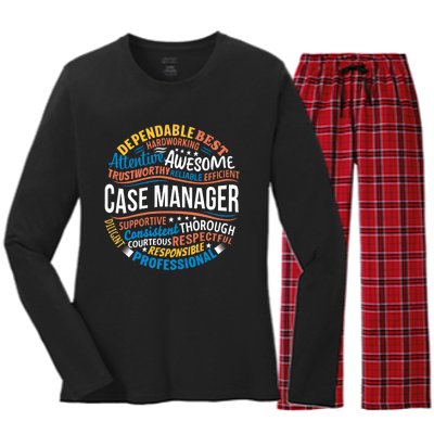 Case Manager Shirts Funny Week Appreciation Gift Women's Long Sleeve Flannel Pajama Set 