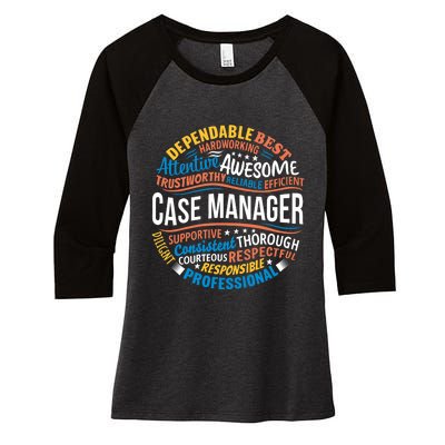 Case Manager Shirts Funny Week Appreciation Gift Women's Tri-Blend 3/4-Sleeve Raglan Shirt