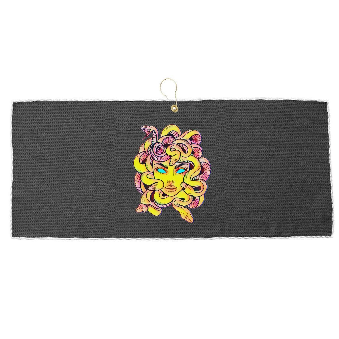 Cute Medusa Scary Greek Mythology Female Monster Medusa Large Microfiber Waffle Golf Towel