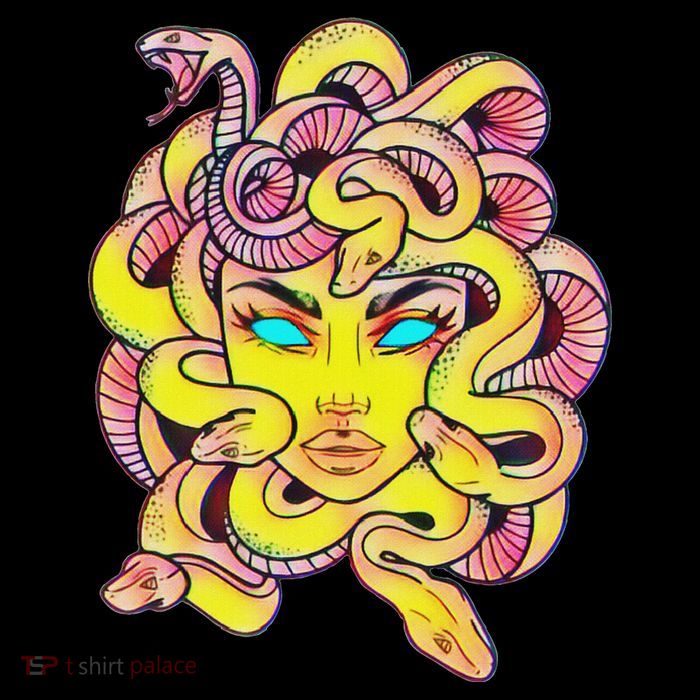 Cute Medusa Scary Greek Mythology Female Monster Medusa Womens T-Shirt