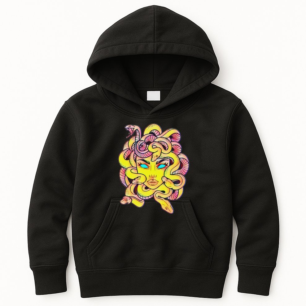 Cute Medusa Scary Greek Mythology Female Monster Medusa Kids Hoodie