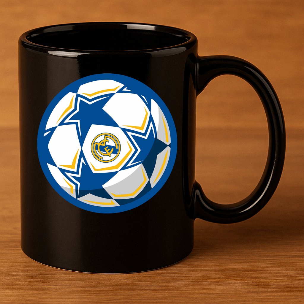 Cool Madrid Soccer Ball 11oz C Handle Ceramic Mug