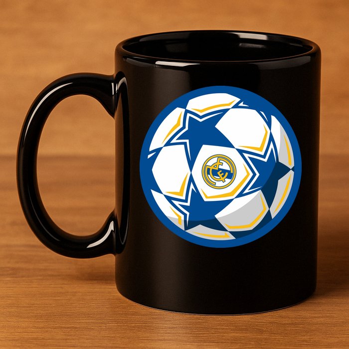 Cool Madrid Soccer Ball 11oz C Handle Ceramic Mug