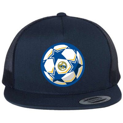 Cool Madrid Soccer Ball Flat Bill Trucker Hat