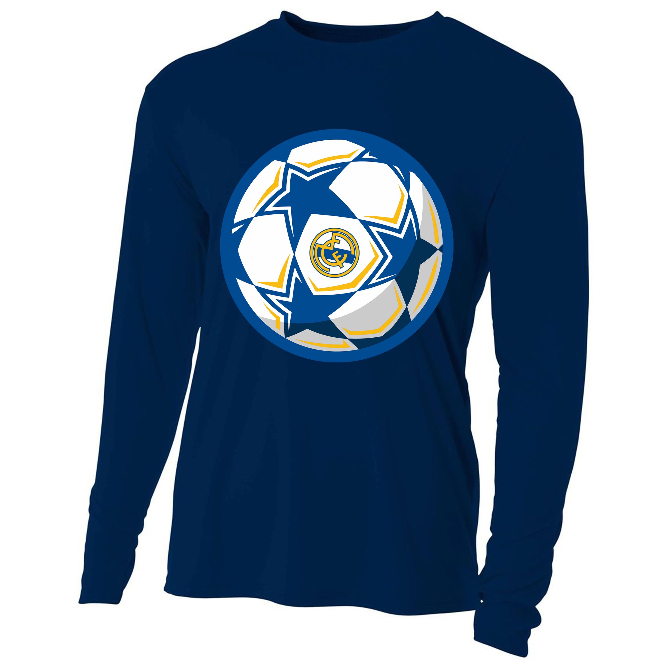 Cool Madrid Soccer Ball Cooling Performance Long Sleeve Crew