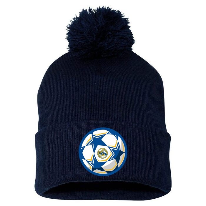 Cool Madrid Soccer Ball Pom Pom 12in Knit Beanie