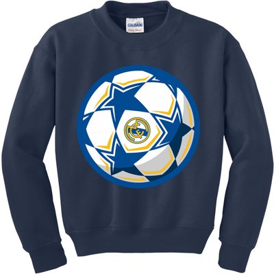 Cool Madrid Soccer Ball Kids Sweatshirt