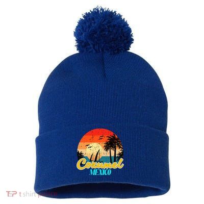Cozumel Mexico Souvenirs Yucatan Mexico Vacay Mode Gift Pom Pom 12in Knit Beanie
