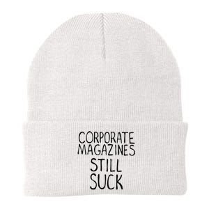 Corporate Magazines Still Suck 90s Grunge Is Dead Music Rock Knit Cap Winter Beanie