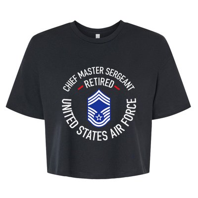 Chief Master Sergeant Retired Retirement Bella+Canvas Jersey Crop Tee