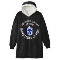 Chief Master Sergeant Retired Retirement Hooded Wearable Blanket