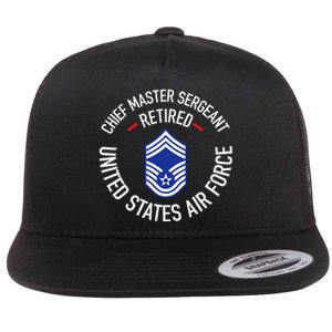 Chief Master Sergeant Retired Retirement Flat Bill Trucker Hat