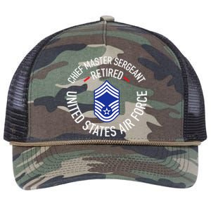 Chief Master Sergeant Retired Retirement Retro Rope Trucker Hat Cap