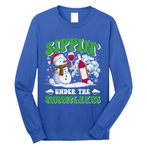 Christmas Market Sippin Under The Snowflakes Mulled Wine Gift Long Sleeve Shirt