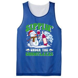 Christmas Market Sippin Under The Snowflakes Mulled Wine Gift Mesh Reversible Basketball Jersey Tank