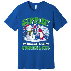 Christmas Market Sippin Under The Snowflakes Mulled Wine Gift Premium T-Shirt