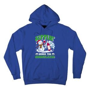 Christmas Market Sippin Under The Snowflakes Mulled Wine Gift Tall Hoodie