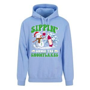 Christmas Market Sippin Under The Snowflakes Mulled Wine Gift Unisex Surf Hoodie