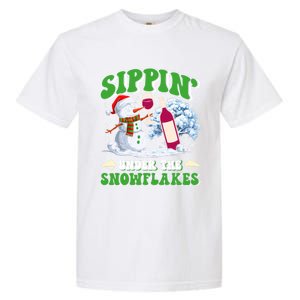 Christmas Market Sippin Under The Snowflakes Mulled Wine Gift Garment-Dyed Heavyweight T-Shirt