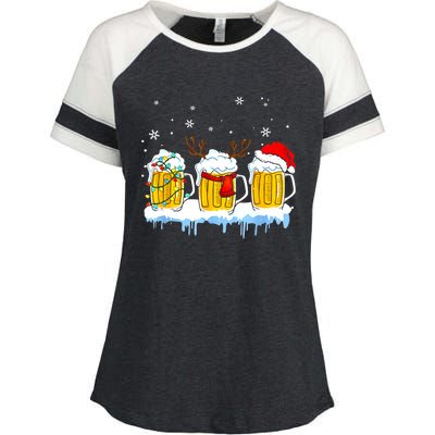 Christmas Mug Santa Reinbeer Beer Xmas Lights Pajamas Gift Enza Ladies Jersey Colorblock Tee