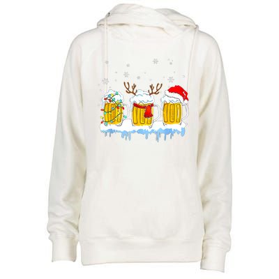 Christmas Mug Santa Reinbeer Beer Xmas Lights Pajamas Gift Womens Funnel Neck Pullover Hood