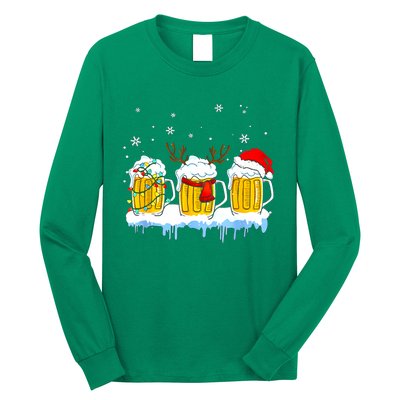 Christmas Mug Santa Reinbeer Beer Xmas Lights Pajamas Gift Long Sleeve Shirt