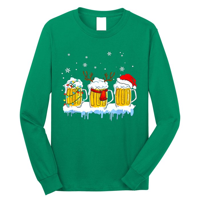 Christmas Mug Santa Reinbeer Beer Xmas Lights Pajamas Gift Long Sleeve Shirt