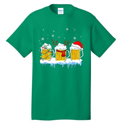 Christmas Mug Santa Reinbeer Beer Xmas Lights Pajamas Gift Tall T-Shirt