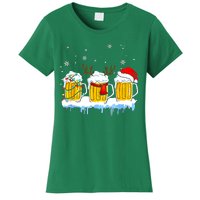 Christmas Mug Santa Reinbeer Beer Xmas Lights Pajamas Gift Women's T-Shirt