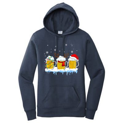 Christmas Mug Santa Reinbeer Beer Xmas Lights Pajamas Gift Women's Pullover Hoodie