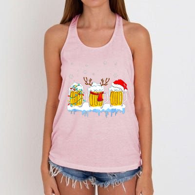 Christmas Mug Santa Reinbeer Beer Xmas Lights Pajamas Gift Women's Knotted Racerback Tank