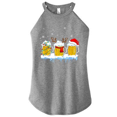 Christmas Mug Santa Reinbeer Beer Xmas Lights Pajamas Gift Women's Perfect Tri Rocker Tank