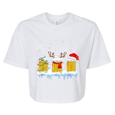 Christmas Mug Santa Reinbeer Beer Xmas Lights Pajamas Gift Bella+Canvas Jersey Crop Tee