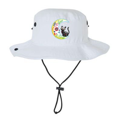 Cat Moon Sugar Skull Dia De Los Muertos Day Of The Dead Legacy Cool Fit Booney Bucket Hat