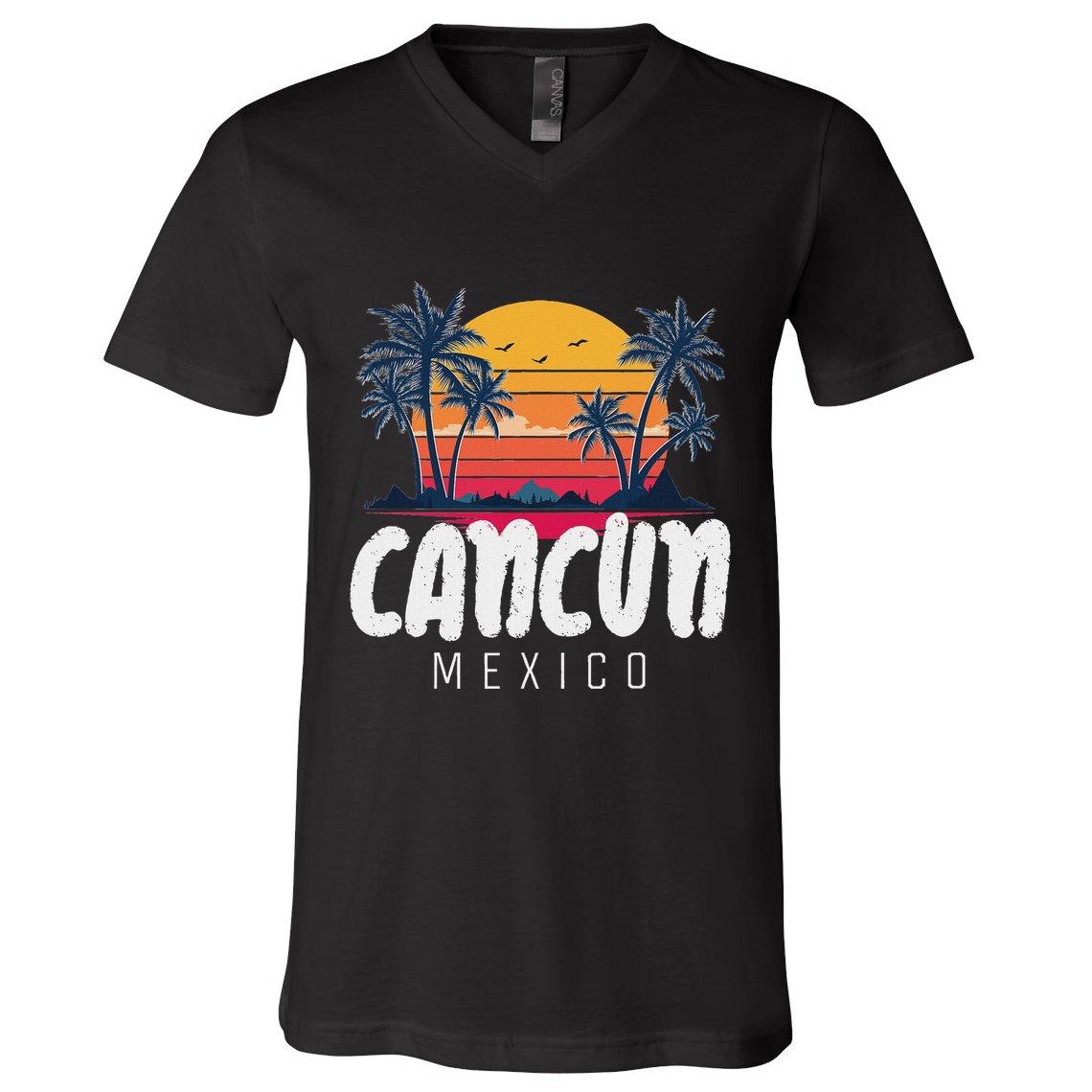 Cancun Mexico Souvenir Family Matching Vacation Cancun V-Neck T-Shirt