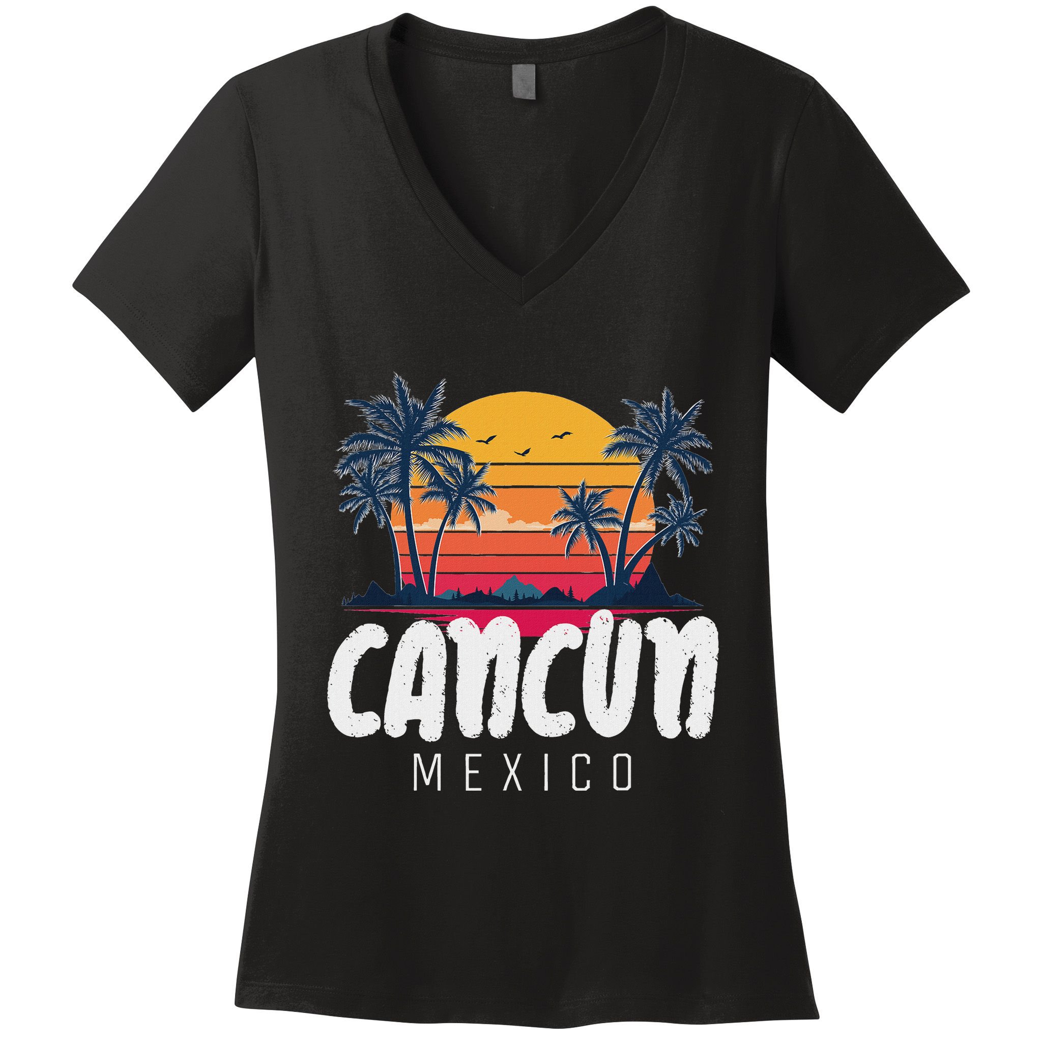 Cancun Mexico Souvenir Family Matching Vacation Cancun Women's V-Neck T-Shirt