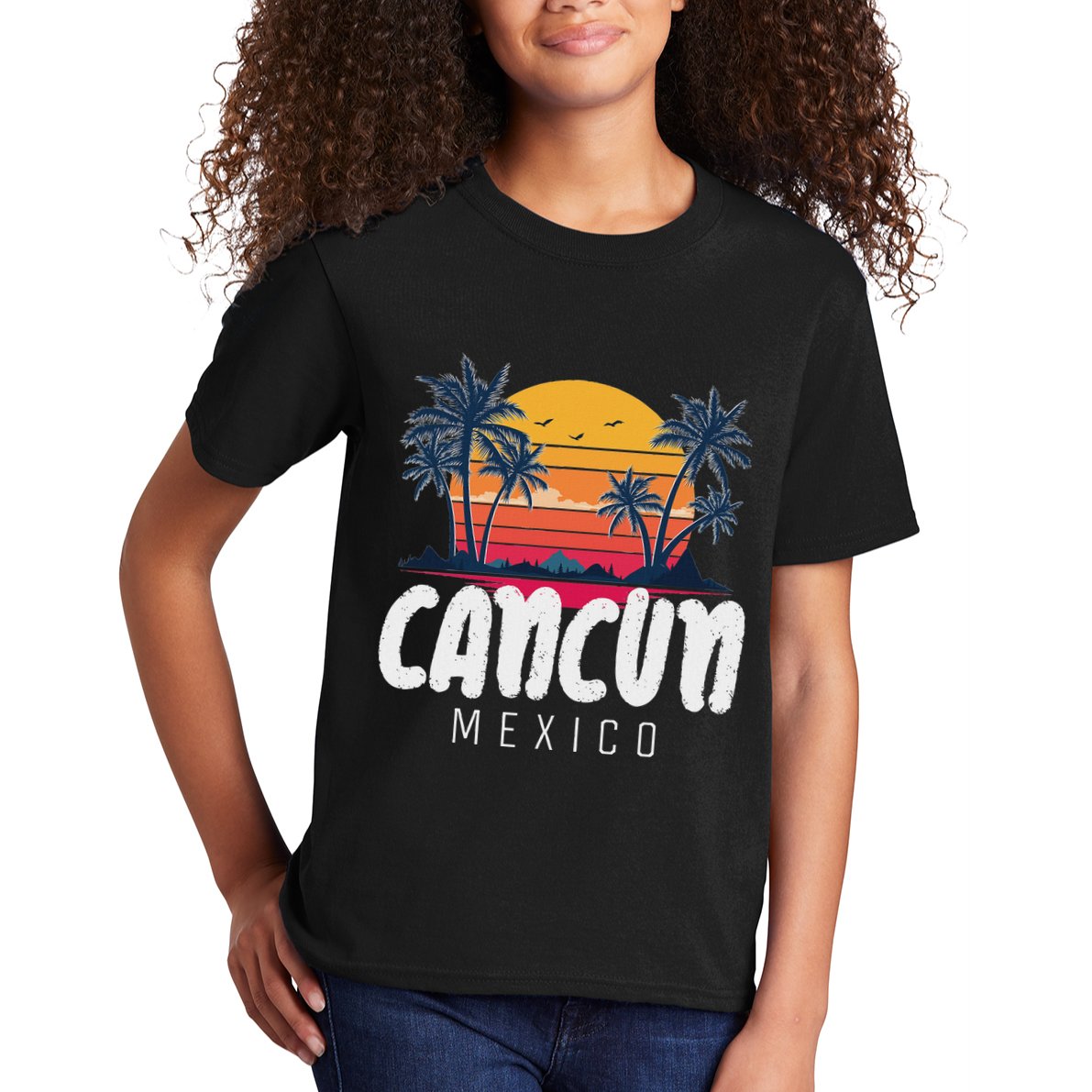 Cancun Mexico Souvenir Family Matching Vacation Cancun Kids T-Shirt