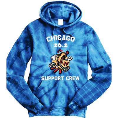 Chicago Marathon Support Crew For Hot Dogs Home Runs Tie Dye Hoodie