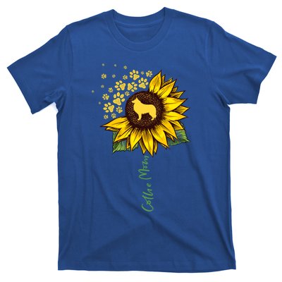 Collie Mom Sunflower Rough Collie Funny Gift Dog Mom Mama Gift T-Shirt