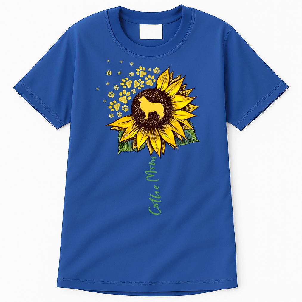 Collie Mom Sunflower Rough Collie Funny Gift Dog Mom Mama Gift Tall T-Shirt