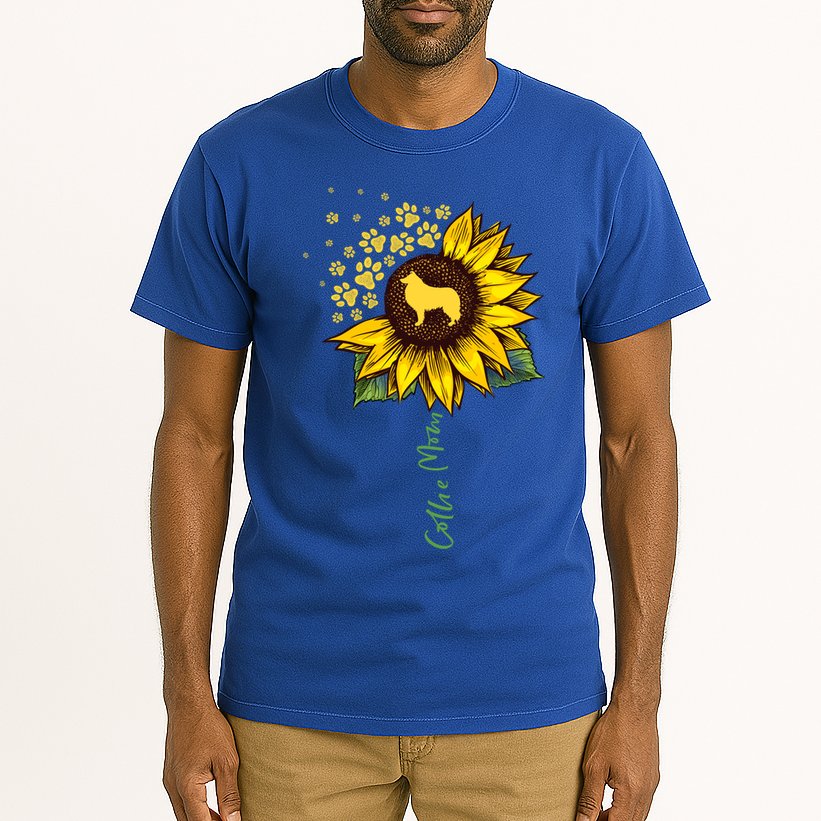 Collie Mom Sunflower Rough Collie Funny Gift Dog Mom Mama Gift Tall T-Shirt
