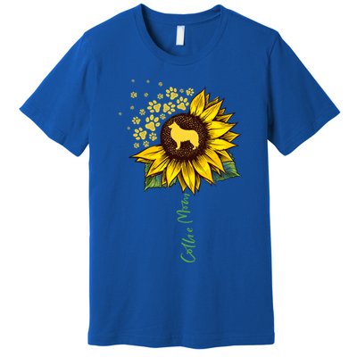 Collie Mom Sunflower Rough Collie Funny Gift Dog Mom Mama Gift Premium T-Shirt