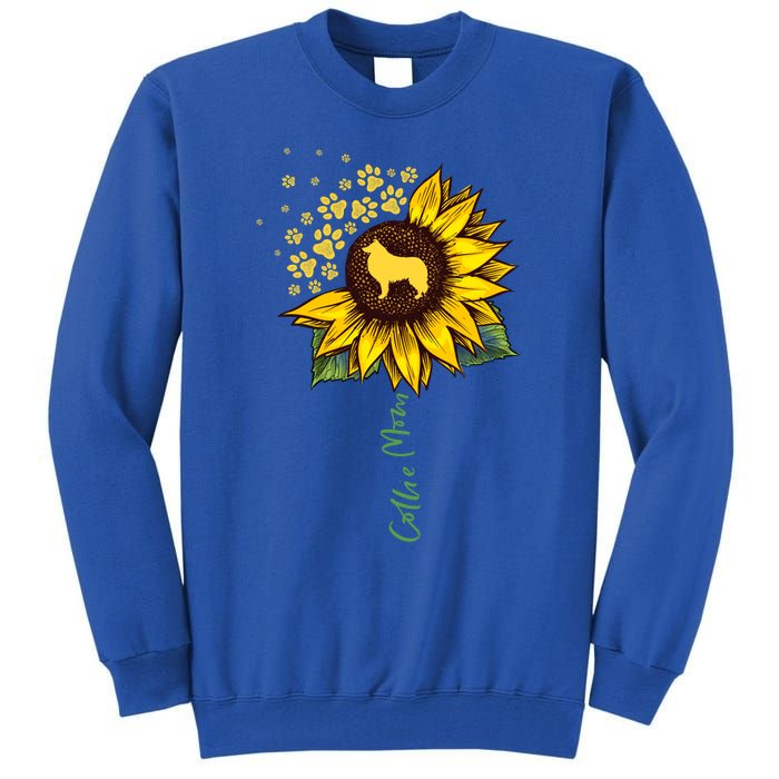 Collie Mom Sunflower Rough Collie Funny Gift Dog Mom Mama Gift Tall Sweatshirt